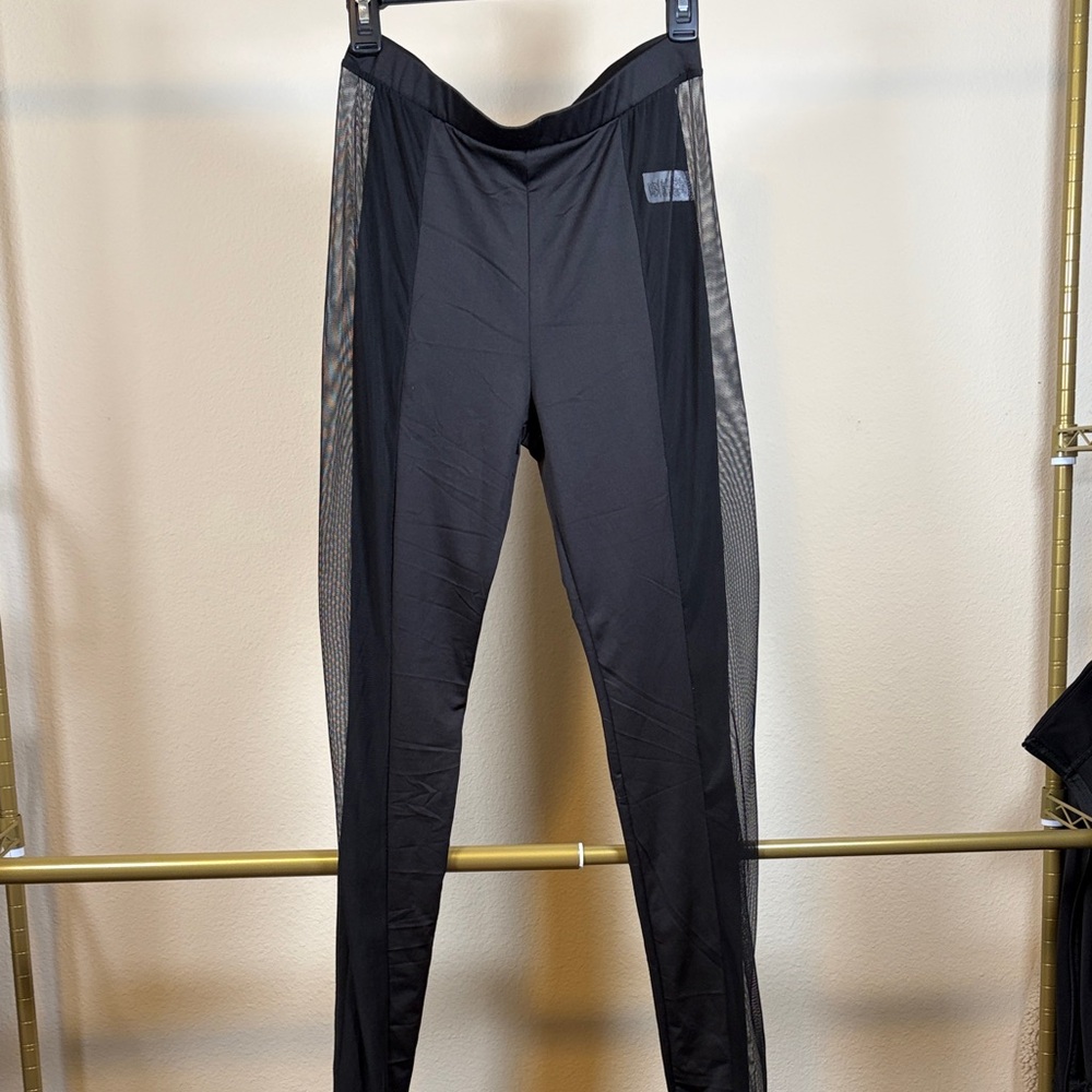 Fashion Nova Black Mesh Panel Leggings